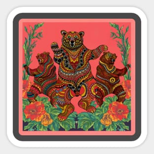 Dancing Bears & Scarlet Begonias Sticker